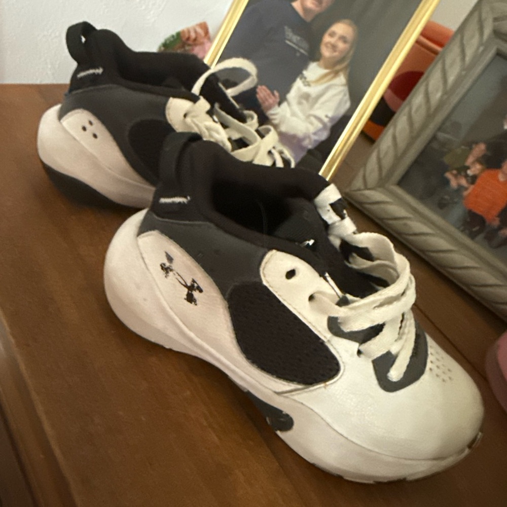 Under Armour Kids Black and White Sneakers